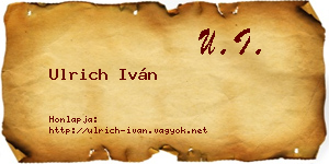 Ulrich Iván névjegykártya
